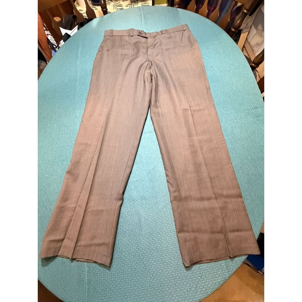 Calvin Klein Mens Brown Dress Pants 38W x 30L Flat Front Formal Trousers